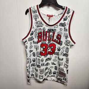 Chicago Bulls Jersey Womens Medium Mitchell & Ness NBA Basketball Pippen 33 HWC